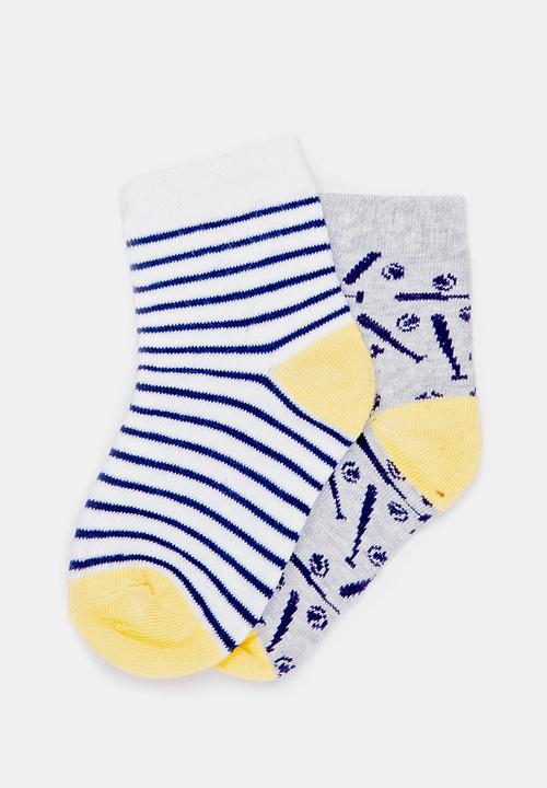 MINOTI - 2 Pack Baseball detail Ankle Socks Multi-colour