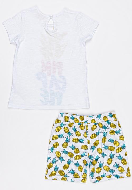Soobe - Knitted Top And Pants Set White