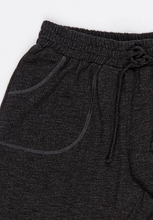 Rebel Republic - Knit Pull On Shorts Charcoal