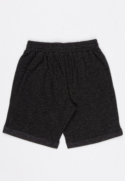 Rebel Republic - Knit Pull On Shorts Charcoal