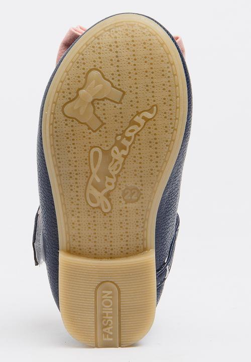Pop Candy - Two Tone Pumps with Bow Navy
