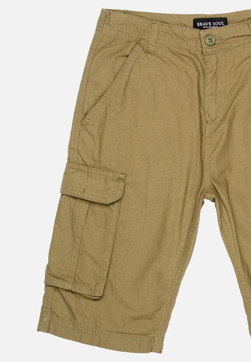 Brave Soul - Canvas Short Khaki Green