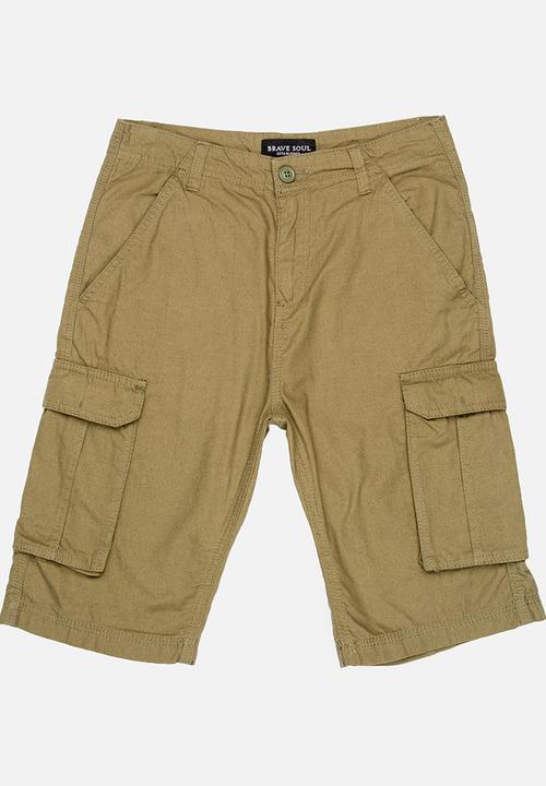 Brave Soul - Canvas Short Khaki Green