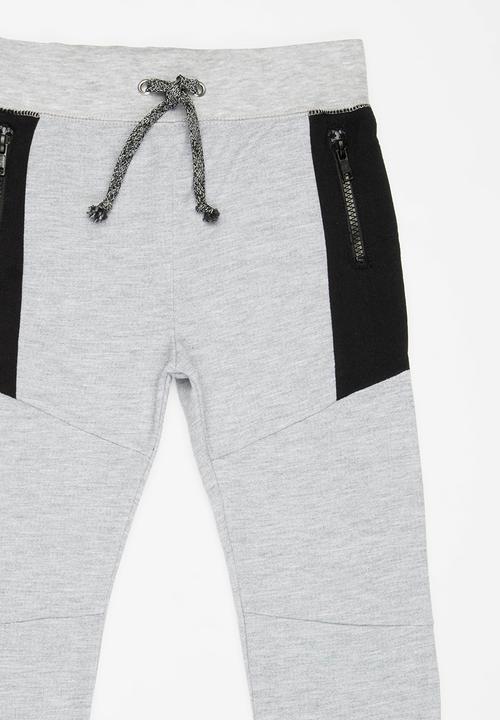 See-Saw - Zip Detail Fleece Jogger Grey Melange