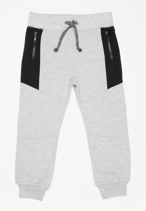 See-Saw - Zip Detail Fleece Jogger Grey Melange