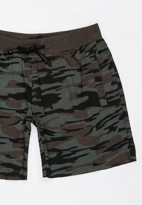 Brave Soul - Printed Shorts Dark Green