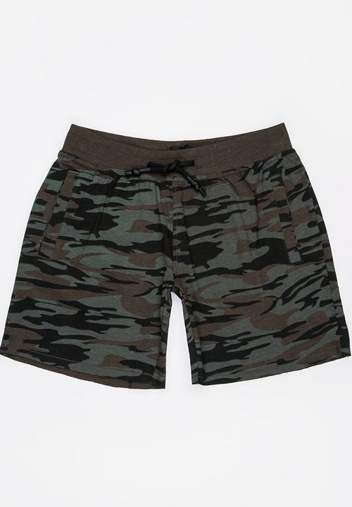 Brave Soul - Printed Shorts Dark Green