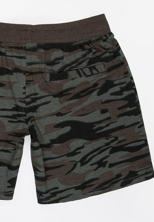 Brave Soul - Printed Shorts Dark Green