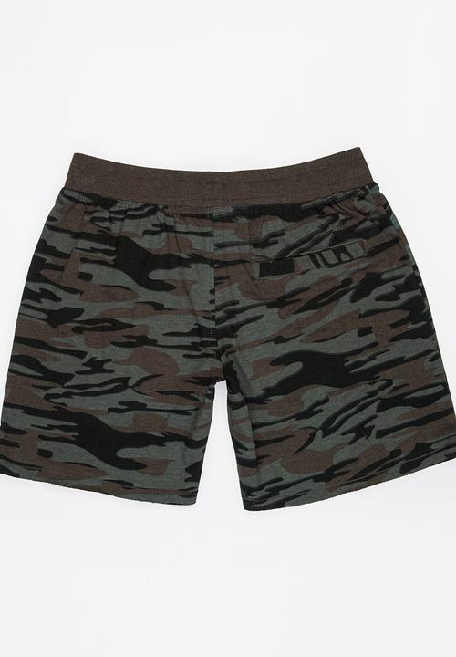 Brave Soul - Printed Shorts Dark Green