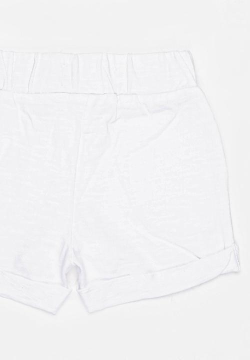 MINOTI - Slub jersey short - white