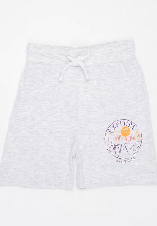 Pop Candy - Printed shorts with drawstring - grey