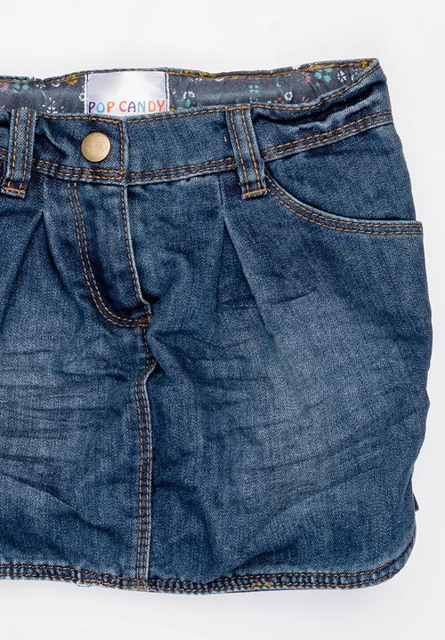 Pop Candy - Denim skirt with pockets - blue 