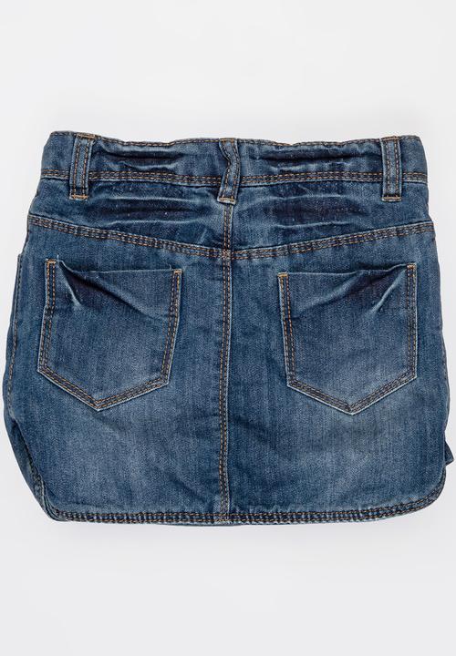 Pop Candy - Denim skirt with pockets - blue 