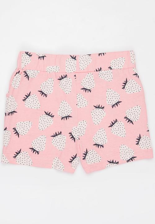 Pop Candy - Strawberry Knit Shorts Mid Pink