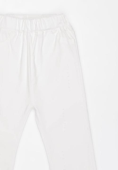 Pop Candy - Blouse with 3/4 pant set - pink & white 