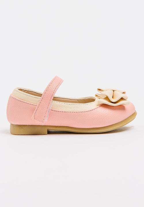 Pop Candy - Two Tone Pump With Bow Pale Pink