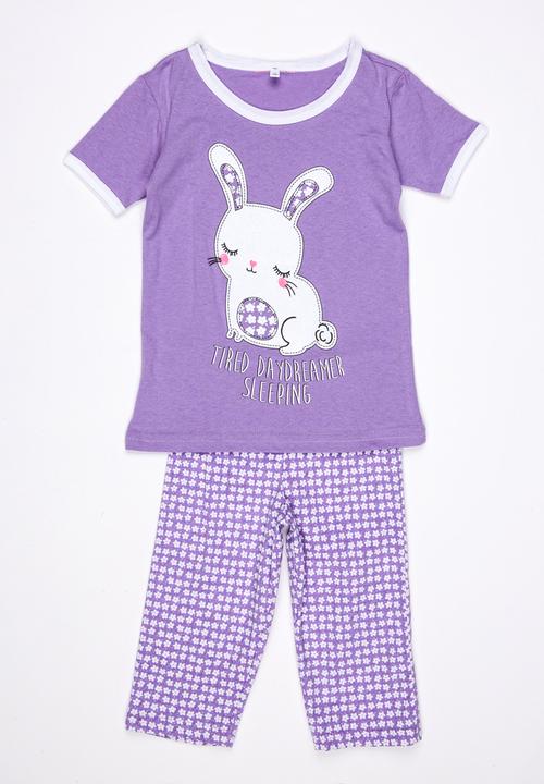 Twin Clothing - Bunny Pj Set Mid Purple
