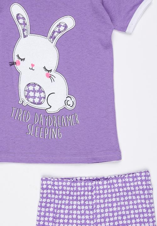 Twin Clothing - Bunny Pj Set Mid Purple