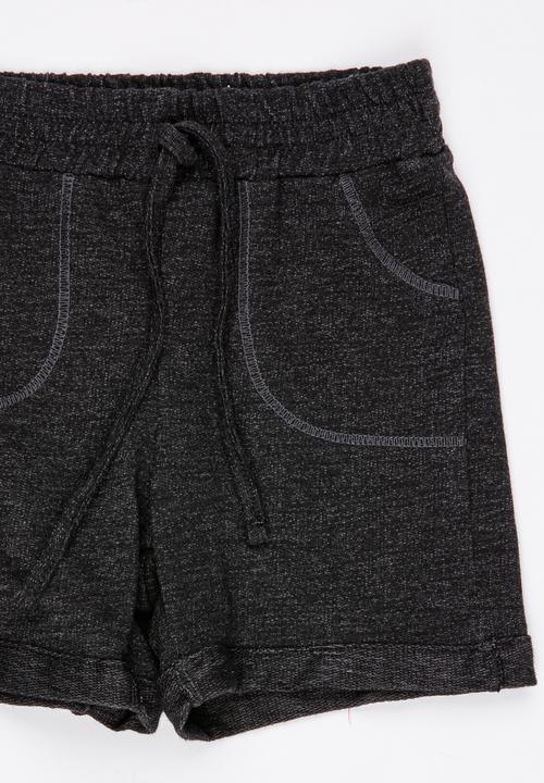 See-Saw - Boys Knit Pull On Shorts Charcoal