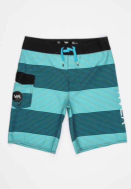 RVCA - Civil Stripe Trunk Boardshorts Blue
