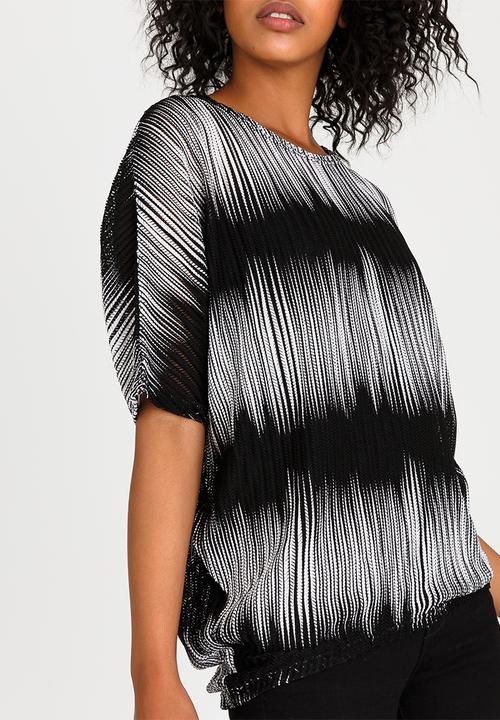 Revenge - Smudge Print Tunic Top Mid Grey