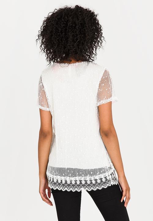 Revenge - Patterned Top White