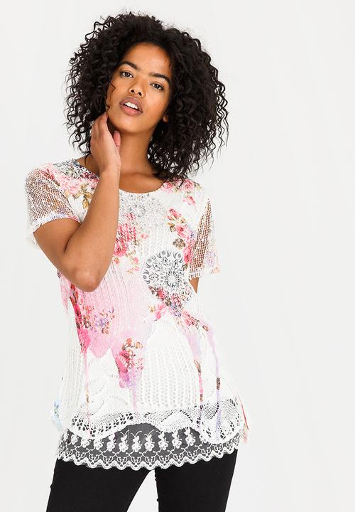 Revenge - Patterned Top White
