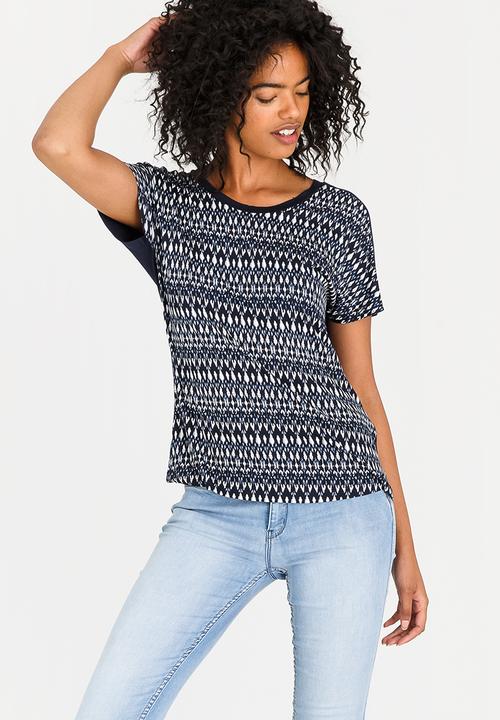 JEEP - Printed Tee Navy & White
