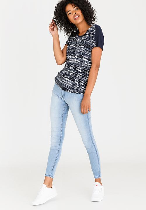 JEEP - Printed Tee Navy & White