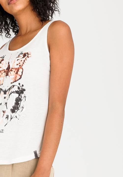 JEEP - Butterfly Print Vest Off White