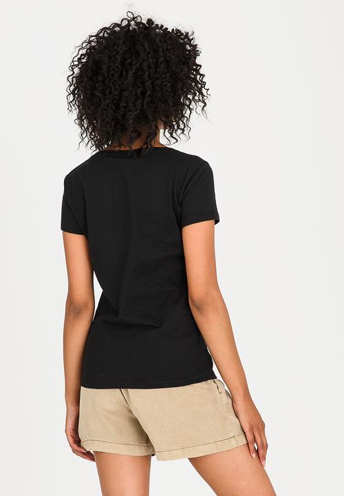 JEEP - Embroidered Scoop Neck Tee Black