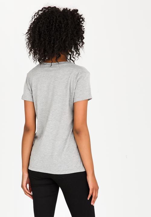 JEEP - Explore Printed V-neck Tee Grey Melange
