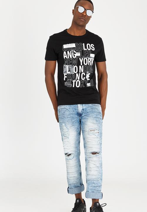GUESS - Basic City Logo Crew Tee Black