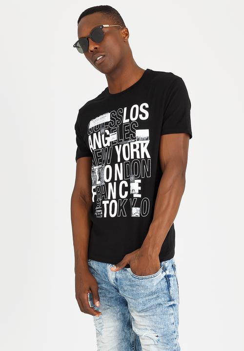 GUESS - Basic City Logo Crew Tee Black