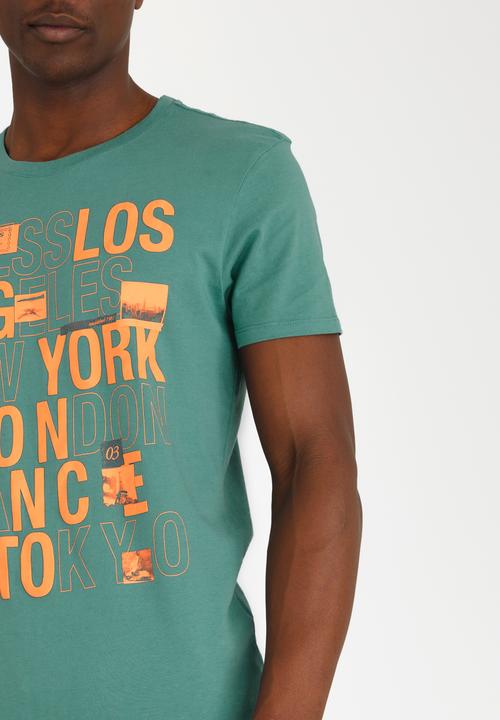 GUESS - Basic City Logo Crew Tee Mid Blue