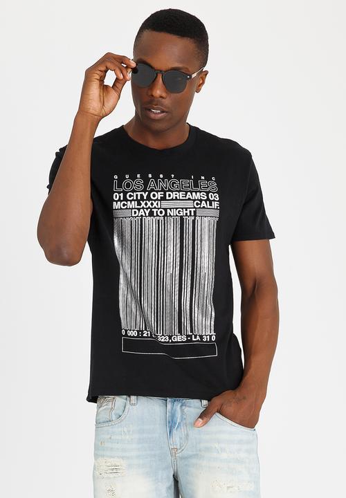 GUESS - Basic Lines Scoop Tee Black