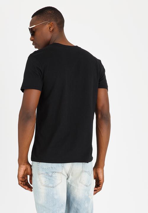 GUESS - Basic Lines Scoop Tee Black