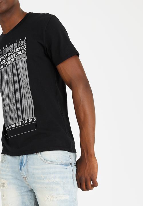 GUESS - Basic Lines Scoop Tee Black