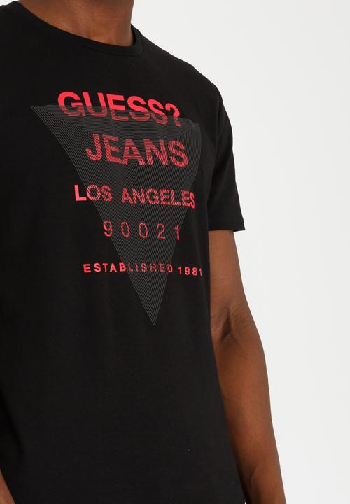 GUESS - Basic Maze Tri Logo Tee Black
