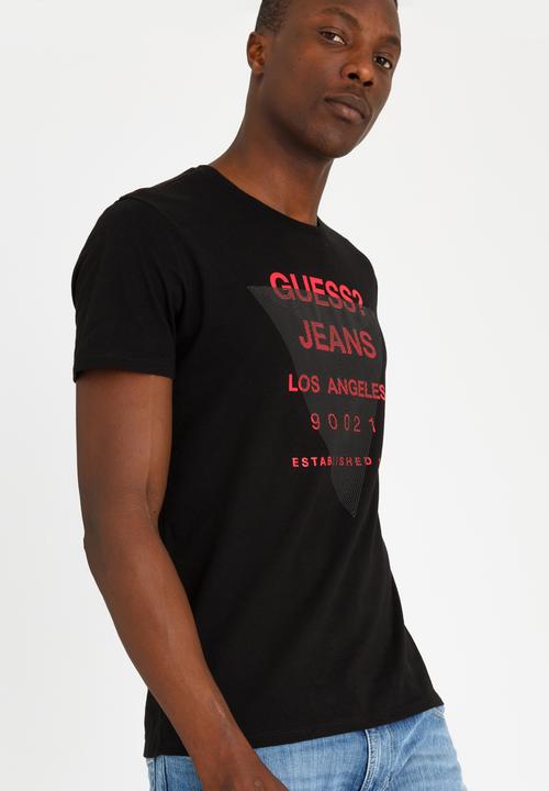 GUESS - Basic Maze Tri Logo Tee Black