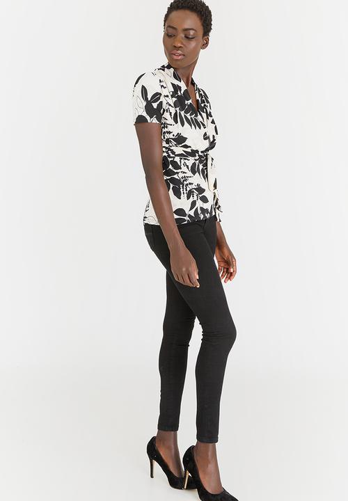edit - Knit Workwear Top Black and White