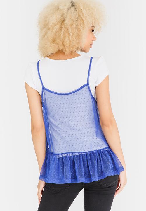 c(inch) - Two-piece T-shirt Top Blue