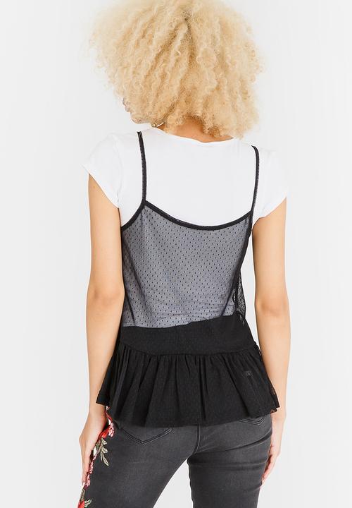 c(inch) - Two-piece T-shirt Top Black