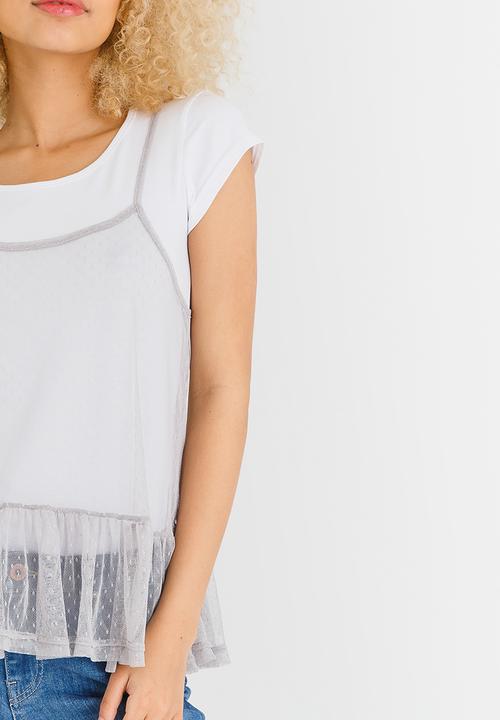 c(inch) - Two-piece T-shirt Top Grey
