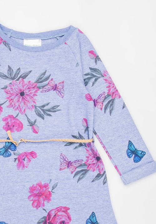 See-Saw - Belted Sweatshirt Dress Multi-colour