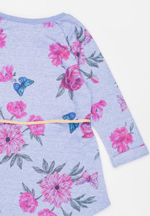 See-Saw - Belted Sweatshirt Dress Multi-colour