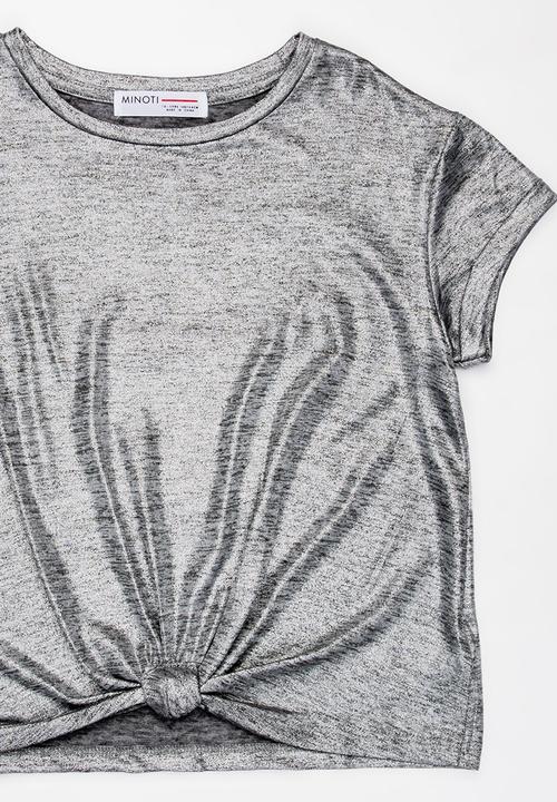 MINOTI - Shimmer Front Knot Top Silver