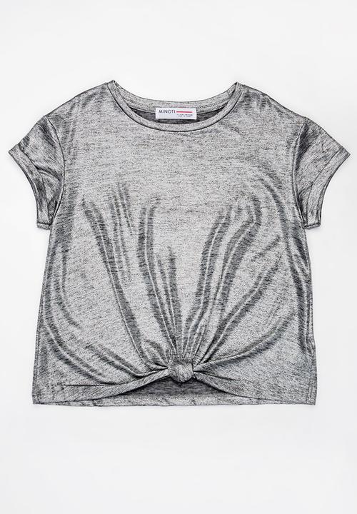 MINOTI - Shimmer Front Knot Top Silver
