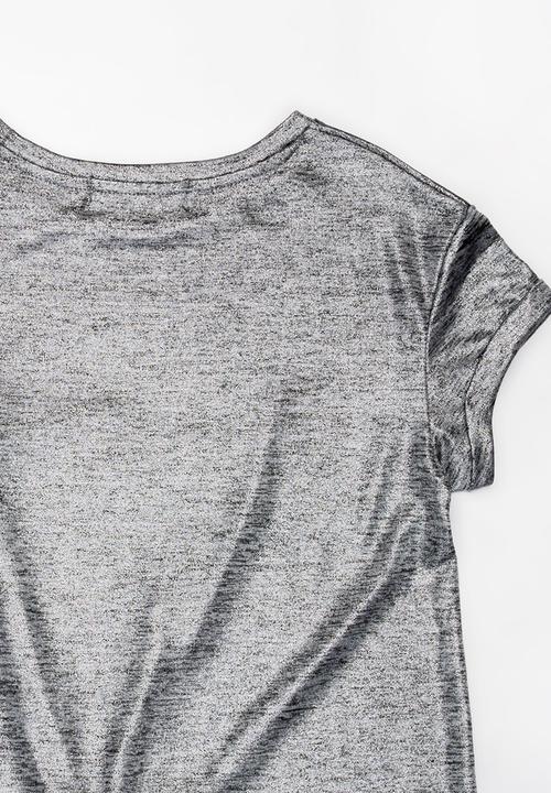 MINOTI - Shimmer Front Knot Top Silver