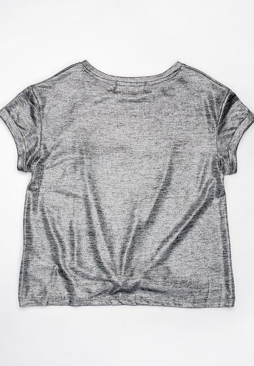 MINOTI - Shimmer Front Knot Top Silver